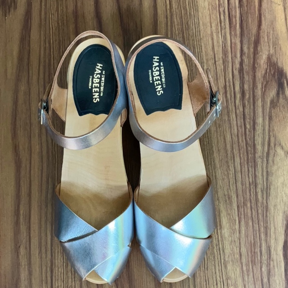 Swedish Hasbeens Merci Sandal (Silver) Size 9/39